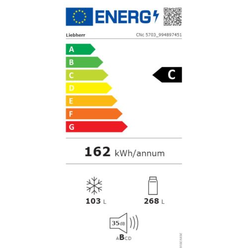 Liebherr CNc 5703 Alulfagyasztóshűtőszekrény C,268L/103L,Nofrost,35 dB,Szél: 59.7 cm,Mag: 201.5 cm,Mély: 67.5 cm