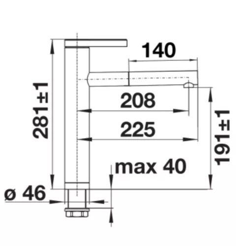 Blanco LINEE-S Silgránit-K Vulkánszürke színű-K Gránit - króm csaptelep (526956)