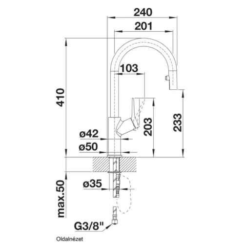 Blanco CARENA-S Törtfehér színű-CR Vario Gránit - króm csaptelep (526931)