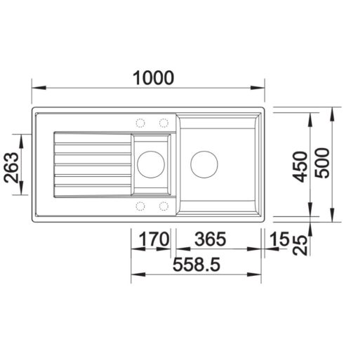 Blanco ZIA 6S Silgránit Vulkánszürke színű Gránit mosogatótál (527390)