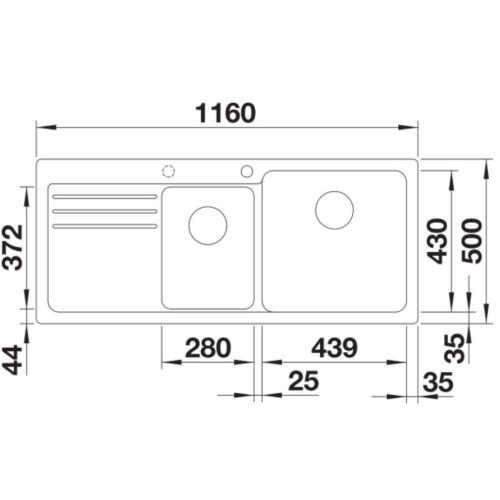Blanco NAYA 8S Silgránit Vulkánszürke színű balos Gránit mosogatótál (527314)