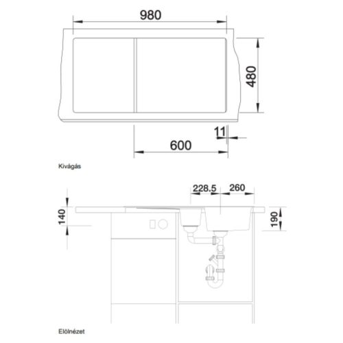 Blanco ZIA 6S Silgránit Törtfehér színű Gránit mosogatótál (527207)