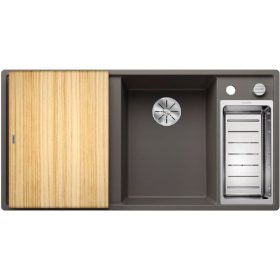   Blanco AXIA III 6S Silgránit jobbos Vulkánszürke színű fa tart.Gránit mosogatótál (527229)