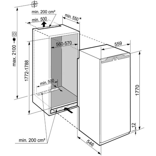 Liebherr SIFNe 5178 BeépíthetőFagyasztószekrény, E/213L,Nofrost,35 dB,Szél: 55.9 cm,Mag: 177 cm,Mély: 54.4 cm