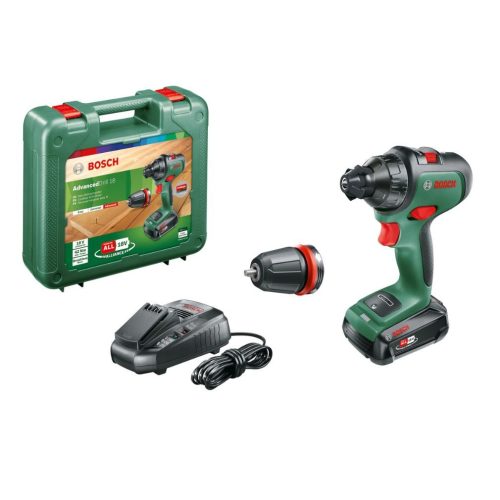 Bosch AdvancedDrill 18 Akkus fúrócsavarozó + Tokmányadapter (1x2,5Ah) kofferben (06039B5005)