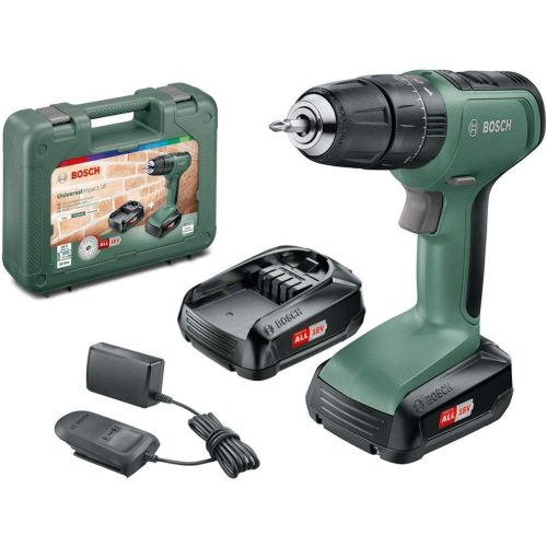 Bosch UniversalImpact 18V-EC (2x 2,0Ah) + AL 18V-20 Akkus Ütvefúró-csavarozó kofferben (06039D7102)