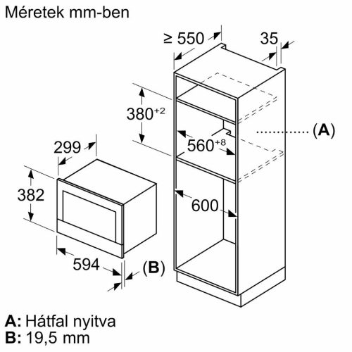 Bosch BFL7221W1 Beépíthető mikrohullámú sütő