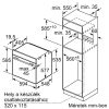 Bosch HBG7741W1 Beépíthető Sütő 14 funkcióval, Digit. Kijelzővel, 71 L, Teleszkópos sütősín nélkül, Öntisztító funkció: Pirolitikus