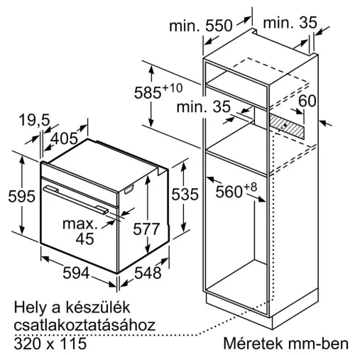 Bosch HSG7584B1 Beépíthető Gőzsütő 23 funkcióval,71 L,Teleszkópos sütősín,Gőztisztítás