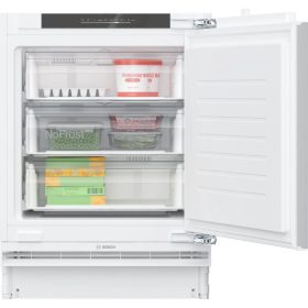  Bosch GUN21ADE0 Beépíthető fagyasztószekrény E Energiaosztály, Fagyasztó: 85L, Nofrost, Zajszint: 35 dB, Szél: 60 cm, Mag: 82 cm, Mély: 55 cm, Digitális kijelzővel