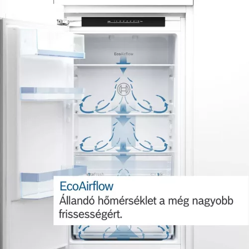 Bosch KUL22VFD0 Beépíthető Egyajtós hűtőszekrény fagyasztóval, D,93L/17L,Nofrost nélkül,38 dB,Szél: 60 cm,Mag: 82 cm,Mély: 55 cm,