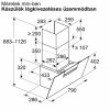 Bosch DWK87FN60 Fali páraelszívó LED világítás 1 db motor, 768 m3/h,  56-64 dB zajszint, 80 cm széles,  A+ Energiaosztály