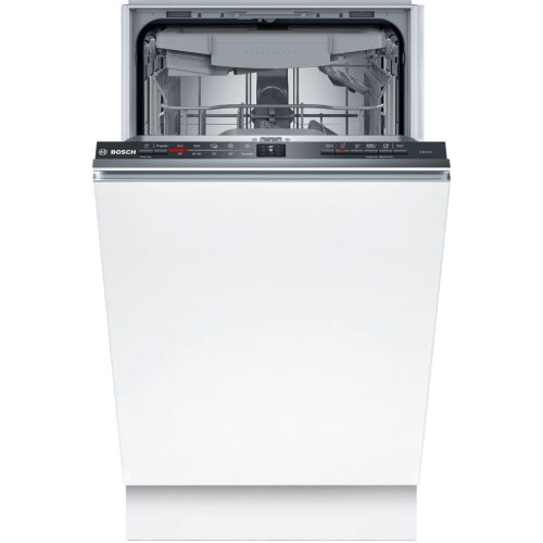 Bosch SPV2HMX42E Beépíthető mosogatógép, bútorlap nélkül 10 teríték, 9.5 L fogyasztás, 5 program,  46 dB zajszint, E energia, Felső evőeszköztartó , 45 cm, Digit. kijelző, Automata ajtónyitás nélkül