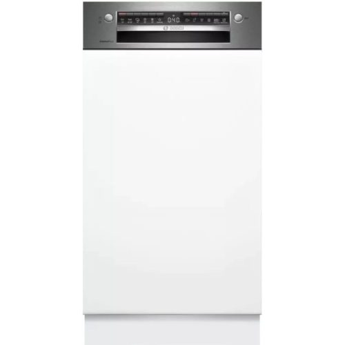 Bosch SPI4HMS49E Beépíthető mosogatógép, bútorlap nélkül 10 teríték, 9.5 L fogyasztás, 6 program,  44 dB zajszint, E energia, Felső evőeszköztartó , 45 cm, Digit. kijelző, Automata ajtónyitás nélkül