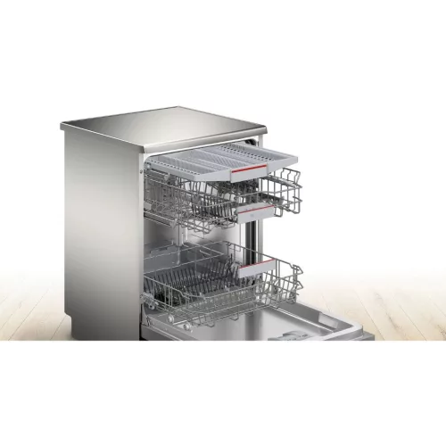 Bosch SMS4HVI00E Szabadonálló mosogatógép 14 teríték,9 L,6 prog.,46 dB,D,Felső evőeszk.,60 cm,Digit.kijelző,Autom.ajtónyit.nélkül