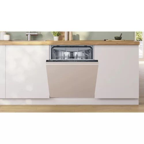 Bosch SMV25EX02E Beépíthető mosogatógép, bútorlap nélkül 13 teríték, 9.5 L fogyasztás, 5 program,  48 dB zajszint, E energia, Felső evőeszköztartó , 60 cm, Digit. kijelző nélkül, Automata ajtónyitás nélkül