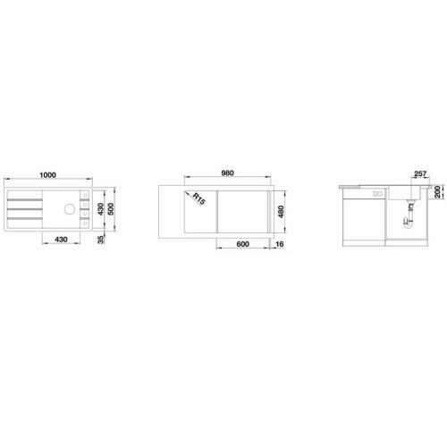 Blanco FARON XL 6S Silgránit Fekete színű Gránit mosogatótál (525896)