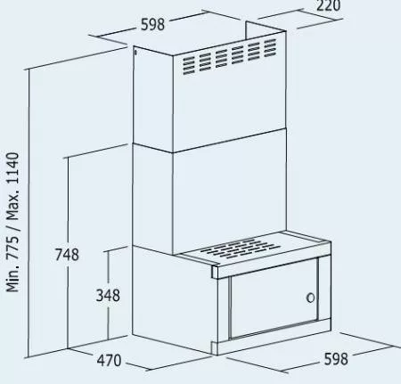 Cata CHORUS XGX Fali páraelszívó Halogén világítás 1 db motor,420 m3/h,50-62 dB,59.8 cm széles,E