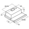 Cata TF-5260 X/L alu Beépíthető Kihúzható páraelszívó (Ledes) LED világítás 2 db motor,600 m3/h,54-68 dB,60 cm széles,E