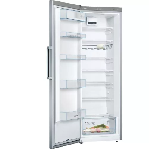 Bosch KSV33VLEP Egyajtós hűtőszekrény E Energiaosztály, Hűtő: 324L, Nofrost nélkül, Zajszint: 39 dB, Szél: 60 cm, Mag: 176 cm, Mély: 65 cm, Digitális kijelző nélkül