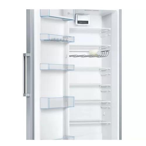 Bosch KSV33VLEP Egyajtós hűtőszekrény E Energiaosztály, Hűtő: 324L, Nofrost nélkül, Zajszint: 39 dB, Szél: 60 cm, Mag: 176 cm, Mély: 65 cm, Digitális kijelző nélkül
