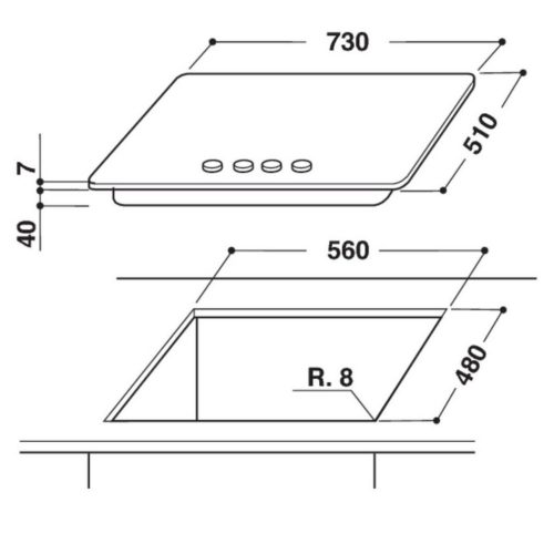 Whirlpool GMWL 728/IXL Beépíthető Gáz főzőlap