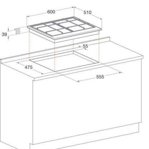 Whirlpool GMT 6422 AN Beépíthető Gáz főzőlap