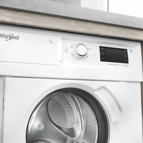 Whirlpool BI WMWG 71483E EU N Beépíthető Elöltöltős mosógép D,7 kg,Normál mélység,1400 ford/perc,72 dB,Inverter motorral,Gőzfunkció nélkül