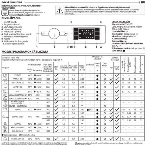 Whirlpool BI WDWG 751482 EU N Beépíthető mosó-szárítógép