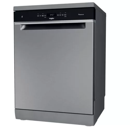Whirlpool WFO 3O32 N P X Szabadonálló mosogatógép 14 teríték,9.5 L,10 prog.,42 db,D,Alsó evőeszk.kosár,60 cm,Digit.Kijelző, Autom.ajtónyit.
