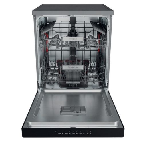 Whirlpool WFO 3O32 N P X Szabadonálló mosogatógép 14 teríték,9.5 L,10 prog.,42 db,D,Alsó evőeszk.kosár,60 cm,Digit.Kijelző, Autom.ajtónyit.