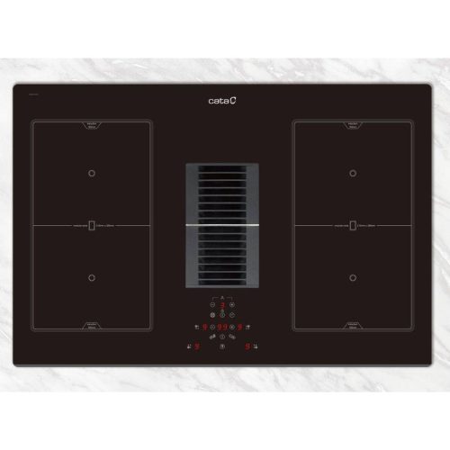 Cata AS-750 2 Beépíthető Indukciós főzőlap beépített páraelszívóval Keret nélküli, 7470 W, Érintőszenzoros, Gyerekzár, Booster funkció