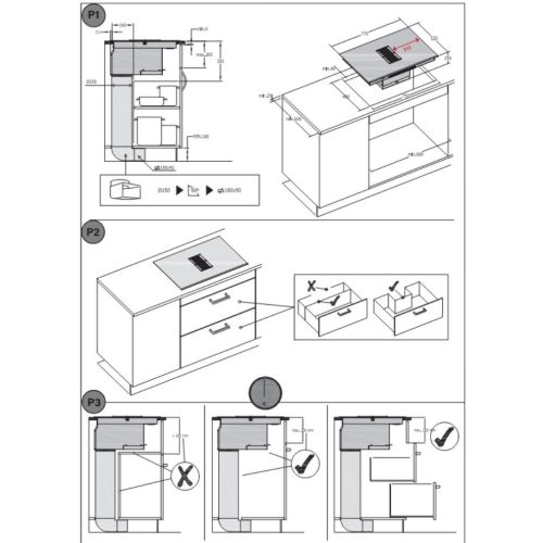 Cata AS-750 2 Beépíthető Indukciós főzőlap beépített páraelszívóval Keret nélküli,7470 W,Érintőszenzoros,Gyerekzár,