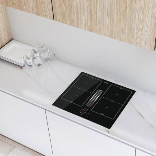 Cata AS-600 Beépíthető Indukciós főzőlap beépített páraelszívóval Keret nélküli,7530 W,Érintőszenzoros,Gyerekzár,