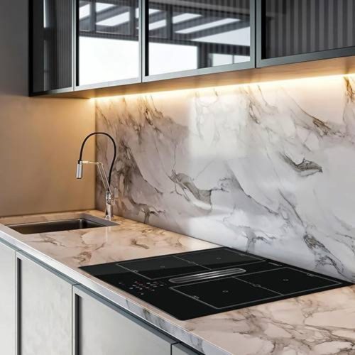 Cata AS-600 Beépíthető Indukciós főzőlap beépített páraelszívóval Keret nélküli,7530 W,Érintőszenzoros,Gyerekzár,