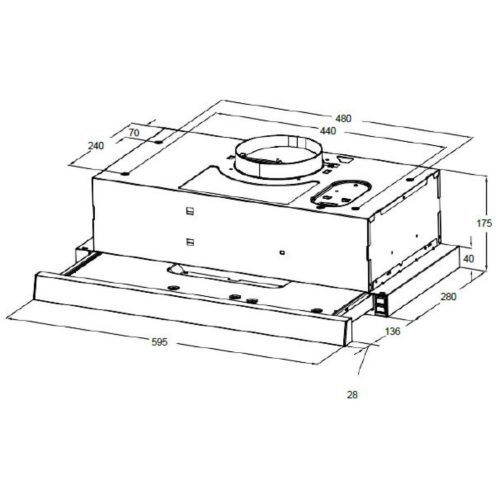 HOMEFORT HPK611X Beépíthető Kihúzható páraelszívó LED világítás 1 db motor,408 m3/h,54-66 dB,60 cm széles,B