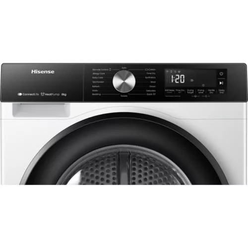 Hisense DH3S802BW3 Hőszivattyús szárítógép A+++,8 kg,64 dB,Inverter motor 