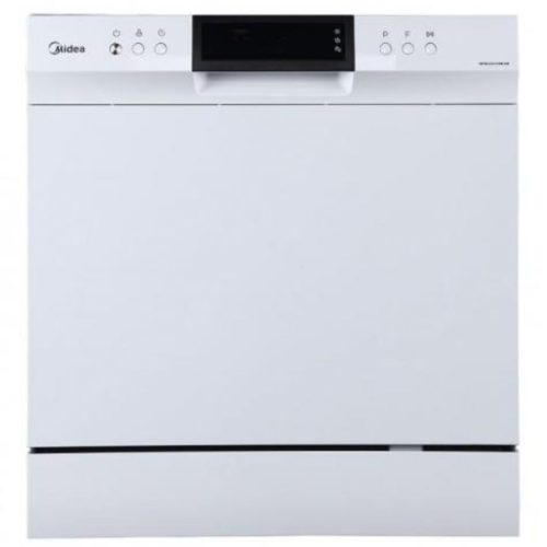 Midea MTD55S110W-HR Szabadonálló asztali mosogatógép 8 teríték,8 L,8 prog.,49 dB,F,Alsó evőeszk.,55 cm,Digit.kijelző,Autom.ajtónyit.nélkül