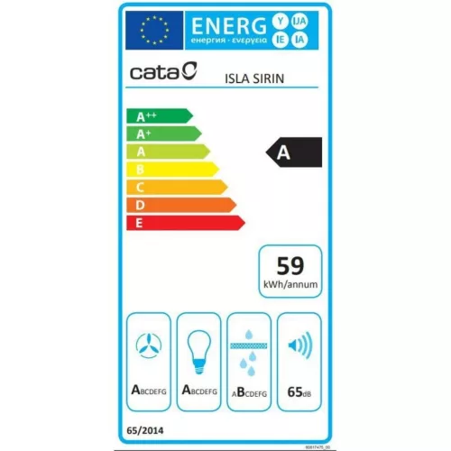 Cata ISLA SIRIN 1000 GWH Mennyezetbe építhető páraelszívó LED világítás 1 db motor,1200 m3/h,50-65 dB,100 cm széles,A