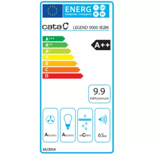 Cata LEGEND 6000 XGBK Fali páraelszívó LED világítás 1 db motor,900 m3/h,44-65 dB,60 cm széles,A ++