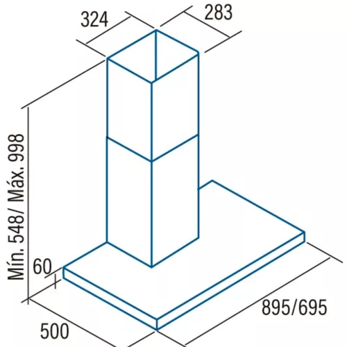 Cata LEGEND 9000 XGBK Fali páraelszívó LED világítás 1 db motor,900 m3/h,44-65 dB,90 cm széles,A ++