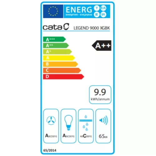 Cata LEGEND 9000 XGBK Fali páraelszívó LED világítás 1 db motor,900 m3/h,44-65 dB,90 cm széles,A ++