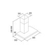 Cata ST-9000 X inox Fali páraelszívó LED világítás  1 db motor, 600 m3/h,  58-62 dB zajszint,  90 cm széles,  C Energiaosztály
