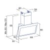 Cata THALASSA 600 XGWH/F fehér  Fali páraelszívó LED világítás  1 db motor, 1200 m3/h,  46-64 dB zajszint,  60 cm széles,  A +++ Energiaosztály