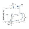 Cata THALASSA 700 XGWH/F fehér  Fali páraelszívó LED világítás  1 db motor, 1200 m3/h,  46-64 dB zajszint,  70 cm széles,  A +++ Energiaosztály