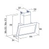 Cata THALASSA 800 XGWH/F fehér Fali páraelszívó LED világítás  1 db motor, 1200 m3/h,  46-64 dB zajszint,  80 cm széles,  A +++ Energiaosztály