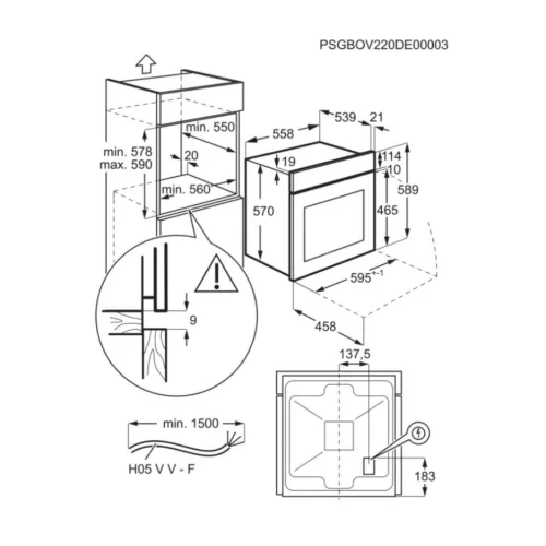 Electrolux EOF3H40BW Beépíthető Sütő,65 L,Teleszkópos sütősín nélkül,Gőztisztítás