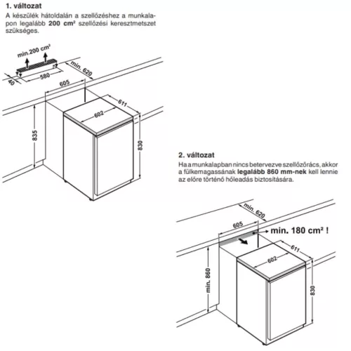 Liebherr GGU 1500 egyajtós pult alá helyezhető ipari fagyasztószekrény