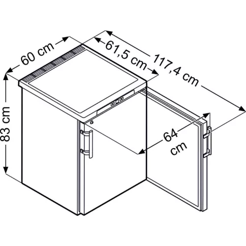 Liebherr GGUesf 1405 egyajtós pult alá helyezhető ipari fagyasztószekrény