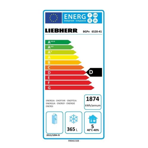 Liebherr BGPv 6520 Sütőipari,cukrászati fagyasztószekrény